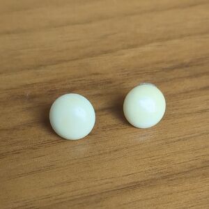 Vintage Cream Button Earrings